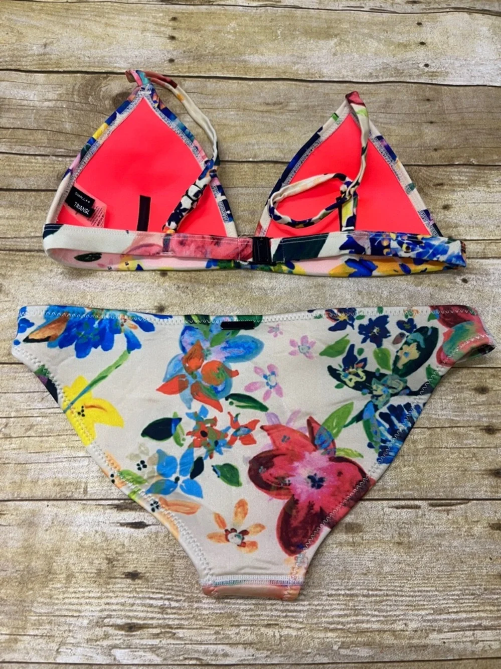 triangl swimwear Multicolor neoprene  Floral Bikini size Small
